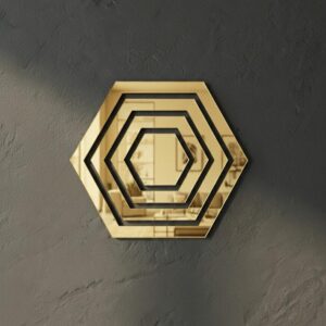 Premium Acrylic Gold Hexagon Mirror Décor (Laser Cut | Self-Adhesive)